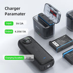 AMagisn Dual Battery Charging Box Transparent Battery Storage Compartment