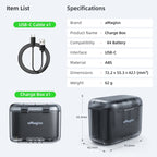 AMagisn Dual Battery Charging Box Transparent Battery Storage Compartment