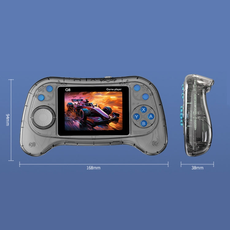 Q8 Handheld Game Console 3.0 Inch Screen Support TV Connection Built In 800 Games, Singles Transparent Blue, Singles Transparent Purple, Doubles Transparent Gray, Doubles Transparent Blue, Doubles Transparent Purple