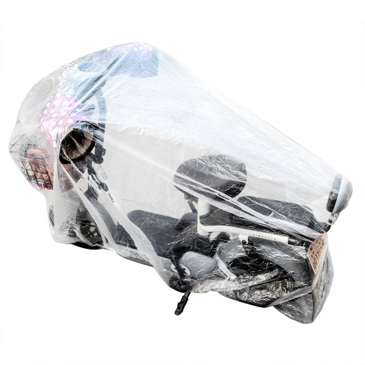 Disposable Transparent PE Film Rainproof Dustproof Motorcycle Scooter Cover — 230x120cm