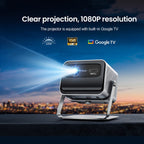 TOUMEI X6 4K HD Home Theater Office Teaching Microphone Karaoke Projector — UK Plug