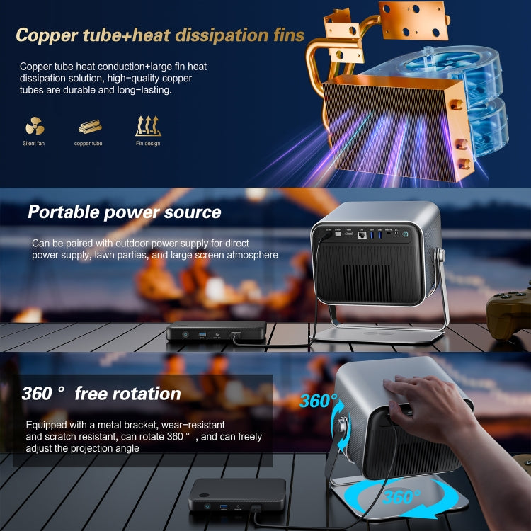 TOUMEI X6 4K HD Home Theater Office Teaching Microphone Karaoke Projector — view 7