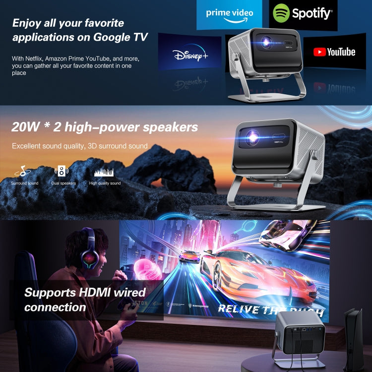 TOUMEI X6 4K HD Home Theater Office Teaching Microphone Karaoke Projector — view 11