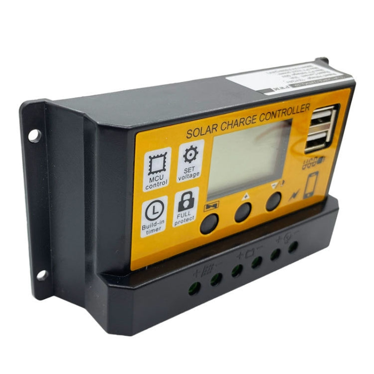 12V/24V Simple Solar Controller Light Time Control Solar Panel Regulator Controller With USB — 30A