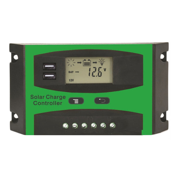 12V/24V Solar Charge And Discharge Controller Dual USB Port LCD Solar Cells Panel Charge Regulator — 10A