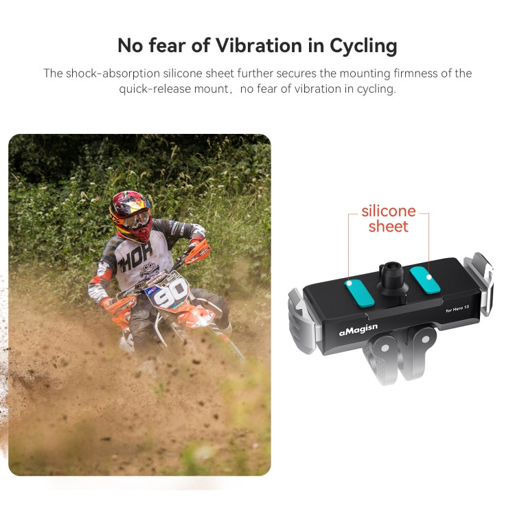 For GoPro HERO13 Black aMagisn Metal Magnetic Quick Release Base Dual Interface Adapter
