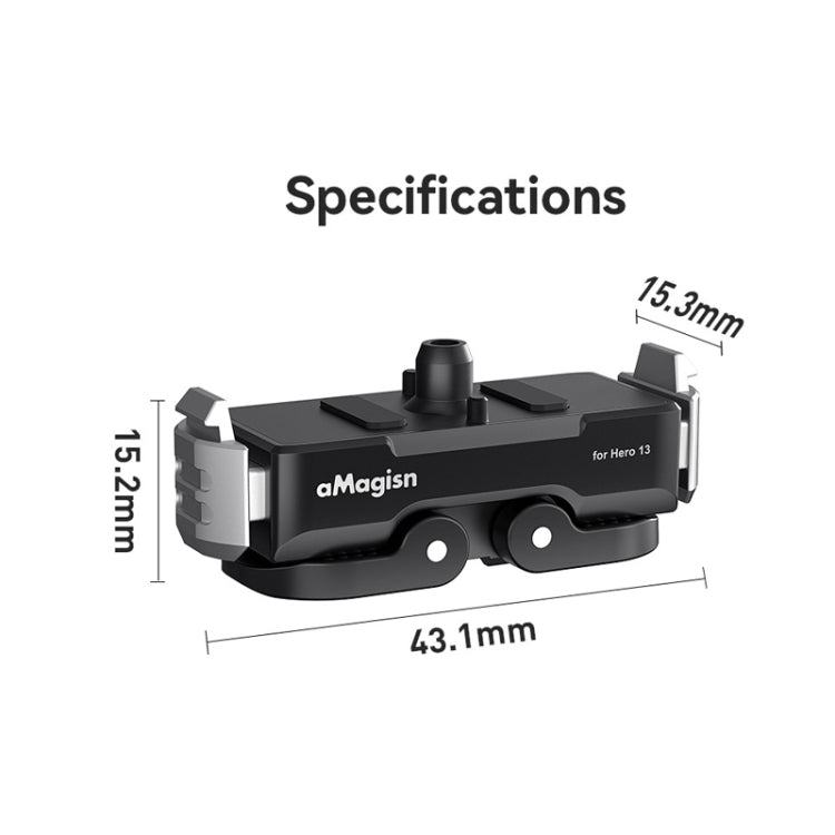 For GoPro HERO13 Black aMagisn Metal Magnetic Quick Release Base Dual Interface Adapter