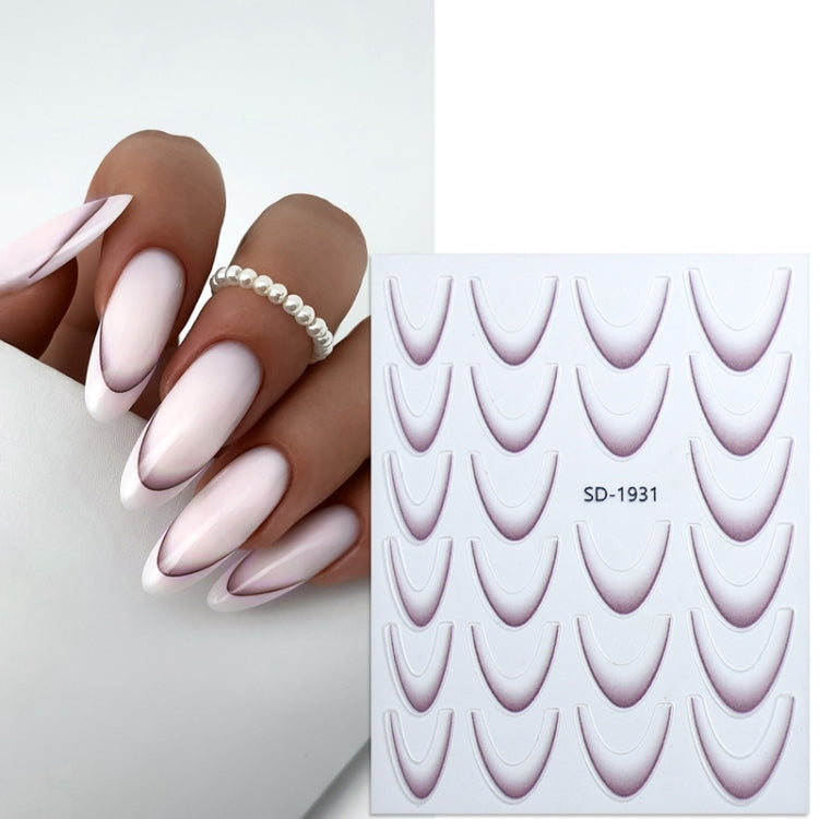 Line Nail Art Stickers Self-Adhesive Gradient Color French Manicure Stickers DIY Nail Tips Decals — SD-1928