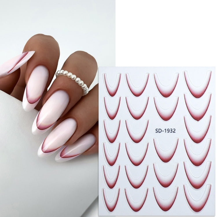 Line Nail Art Stickers Self-Adhesive Gradient Color French Manicure Stickers DIY Nail Tips Decals — SD-1931