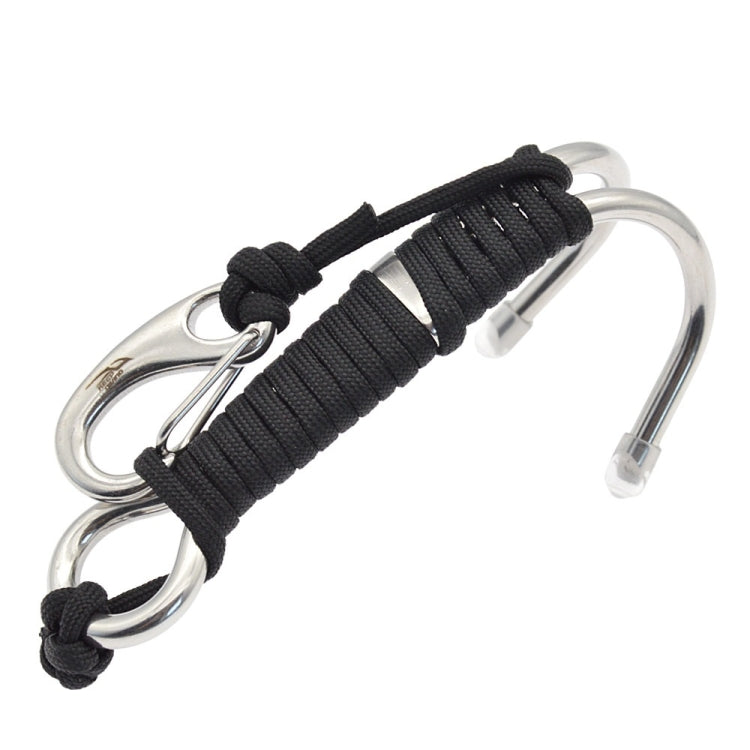 Diving Double-headed Stainless Steel Flow Hook With Safety Rope — Blue