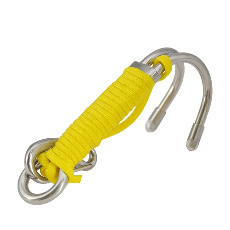 Diving Double-headed Stainless Steel Flow Hook With Safety Rope — White
