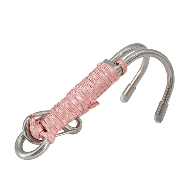 Diving Double-headed Stainless Steel Flow Hook With Safety Rope — Yellow