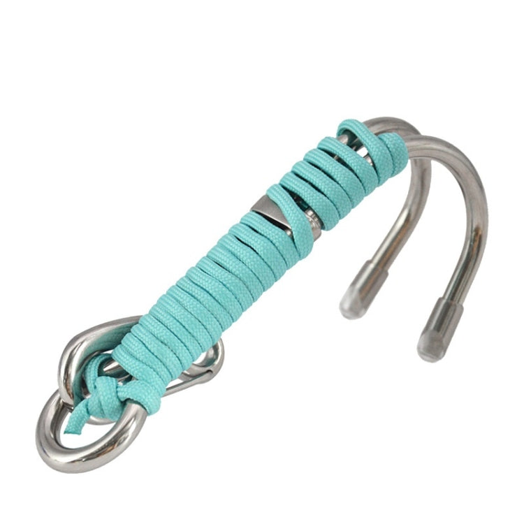 Diving Double-headed Stainless Steel Flow Hook With Safety Rope — Light Green Luminous