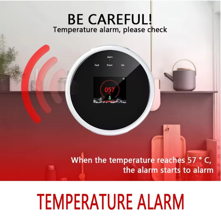 Tuya WiFi Gas Leak Detector With Temperature Clock Function Support Human Voice Alarm