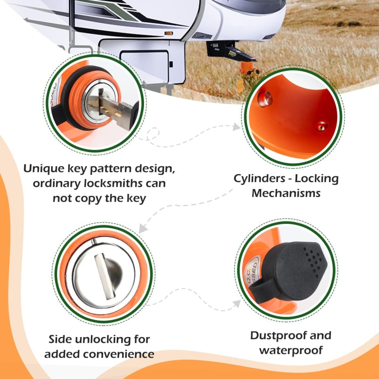 Semi-trailer RV Cylindrical Anti-theft Trailer Lock With Warning Sign
