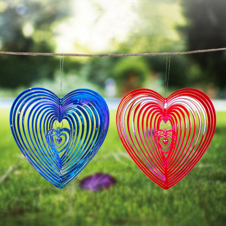 Outdoor Wind Chime Heart Shape Bird Repeller Garden Decoration Bird Catcher — Purple