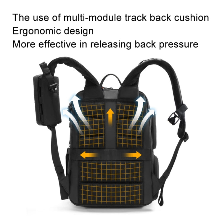 Cwatcun D132 DSLR Camera Backpack Hard-shell Crashproof Waterproof Decompression Shoulder Photo Bag — view 6