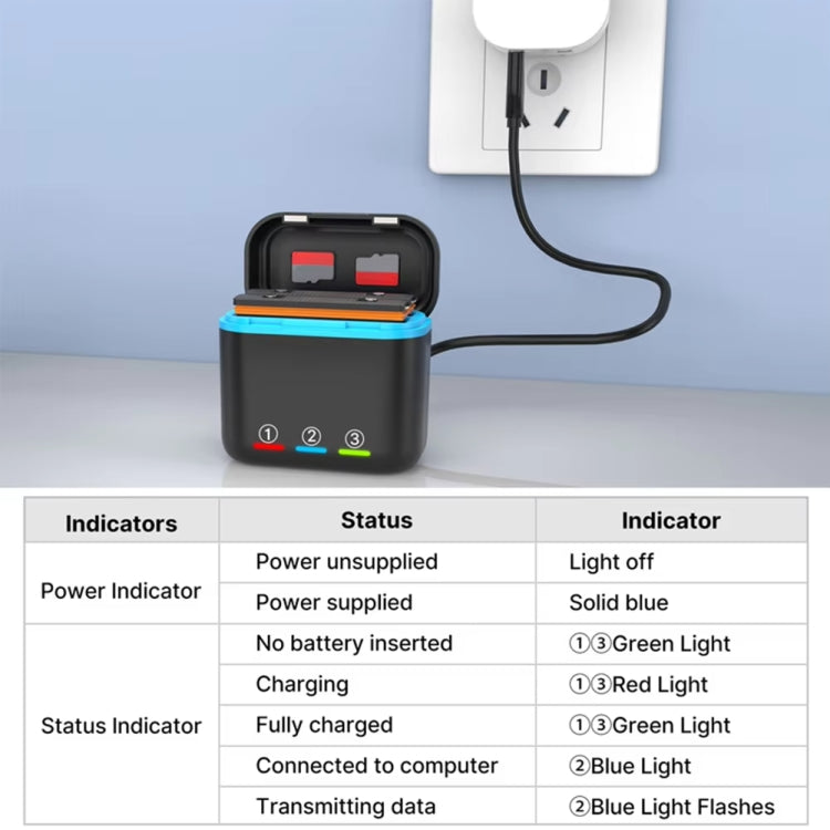 For Insta360 X3 Battery Charger Dual Battery Storage Charging Case