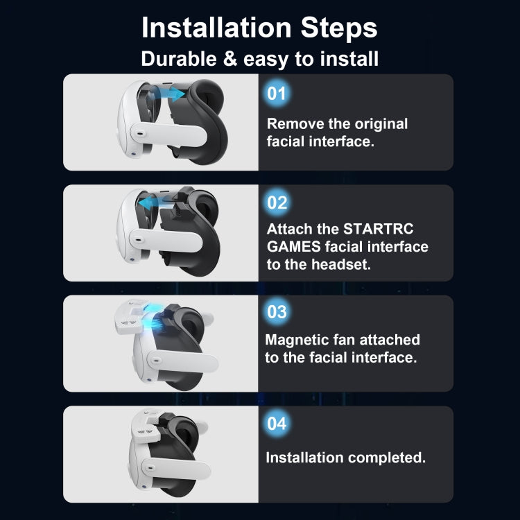 For Meta Quest 3 STARTRC GAMES VR Air Circulation Quick Removal Breathable Replacement Mask