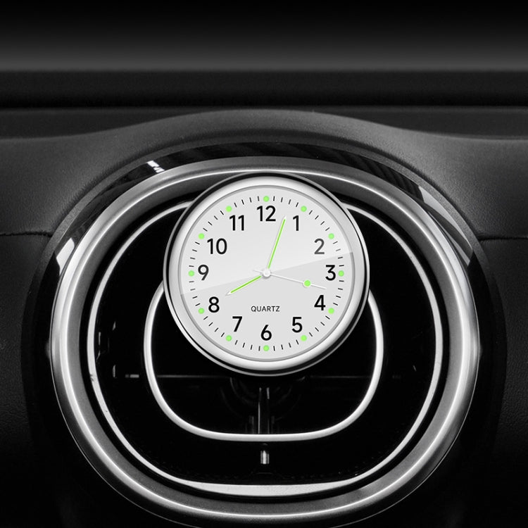 Car Digital Electronic Quartz Luminous Clock — Gold+Air Outlet Clip