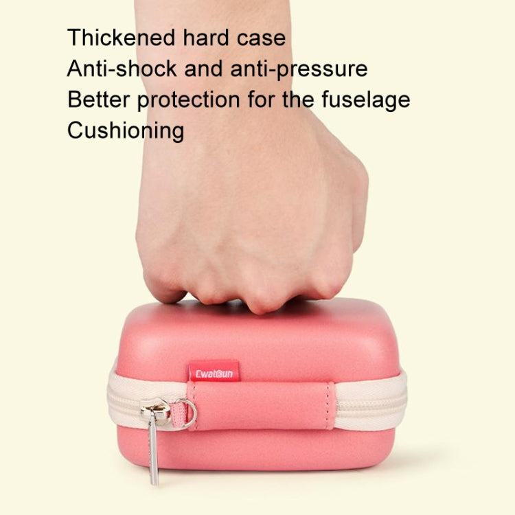Cwatcun H45 Mini Storage Bag Small Microslice Digital Camera Bag PU Waterproof Hard Shell Bag — Pink