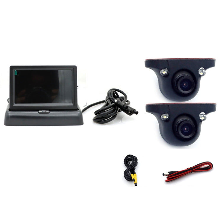 5 Inch Carplay Portable Surveillance Video Car Display — Folding Screen + White Two-way Camera Side-mounted