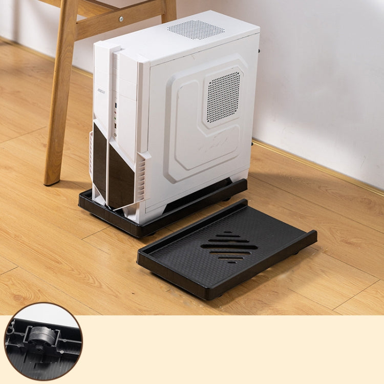 Computer Host Bracket Desktop Chassis Mobile Tray Base Heightening Rack with Pulley