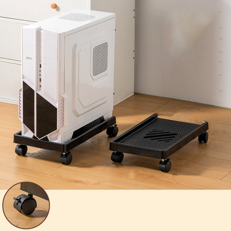 Computer Host Bracket Desktop Chassis Mobile Tray Base Heightening Rack with Pulley — Straight Wheel