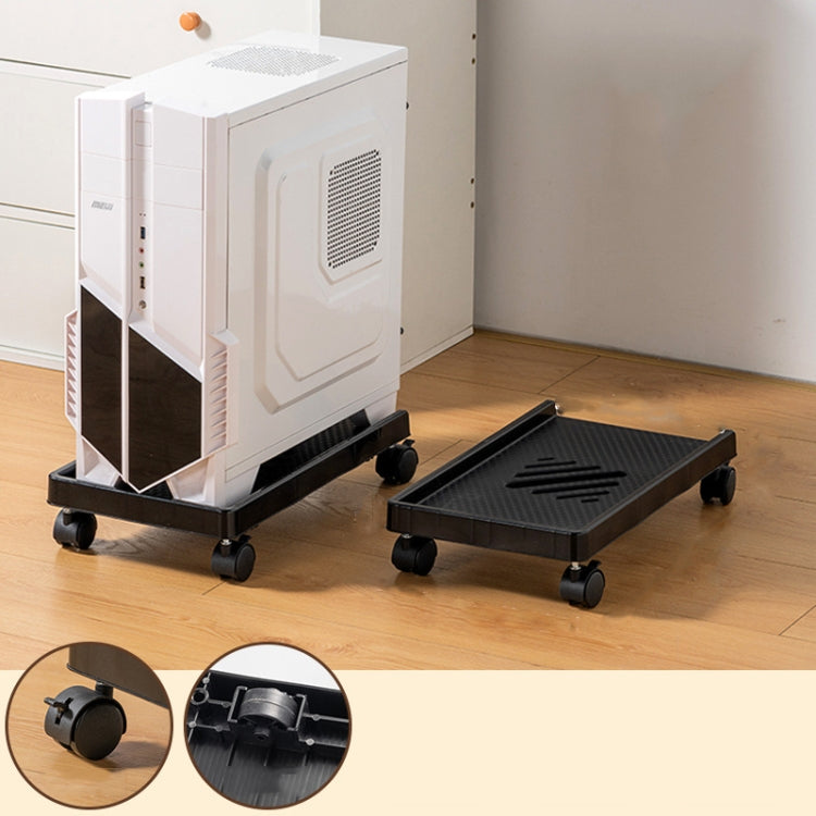 Computer Host Bracket Desktop Chassis Mobile Tray Base Heightening Rack with Pulley — Universal Wheel