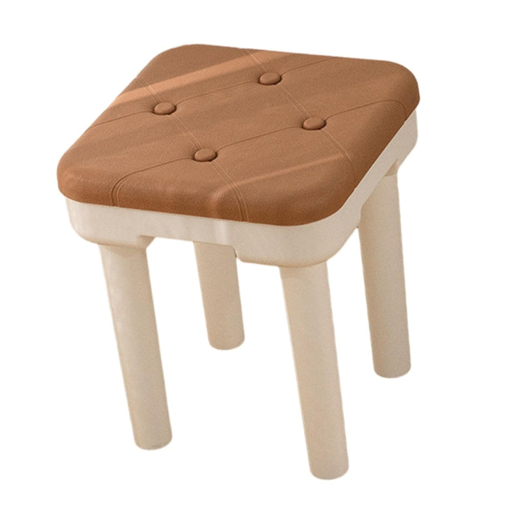 Detachable Children Small Stool Non-slip Low Chair Shoe Changing Stool — Imitation Leather Yellow