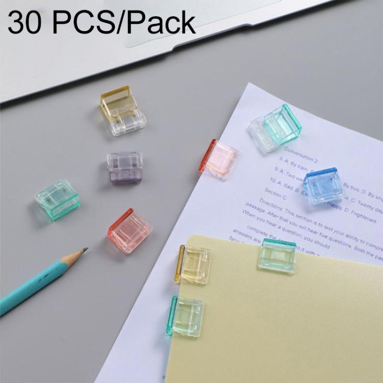 30pcs Anti-Roll Retainer Push-Pull Clip A4 Paper Loose-leaf Clip