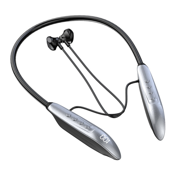 M518P Running Sports Long Standby Semi-In-Ear Neck-Hanging Digital Bluetooth Earphone — Blue