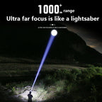 White Laser Wick LCD Digital Display Strong Light Rechargeable Portable LED Flashlight — view 4