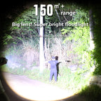 White Laser Wick LCD Digital Display Strong Light Rechargeable Portable LED Flashlight — view 5