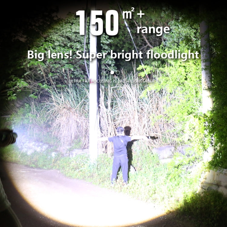 White Laser Wick LCD Digital Display Strong Light Rechargeable Portable LED Flashlight — view 5