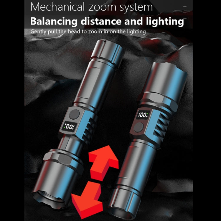 White Laser Wick LCD Digital Display Strong Light Rechargeable Portable LED Flashlight — view 6