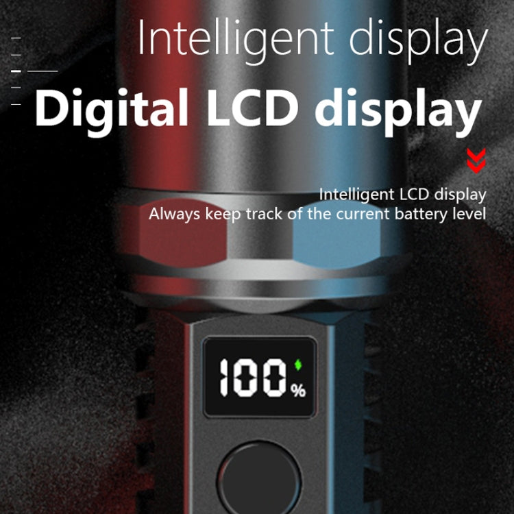 White Laser Wick LCD Digital Display Strong Light Rechargeable Portable LED Flashlight — view 8
