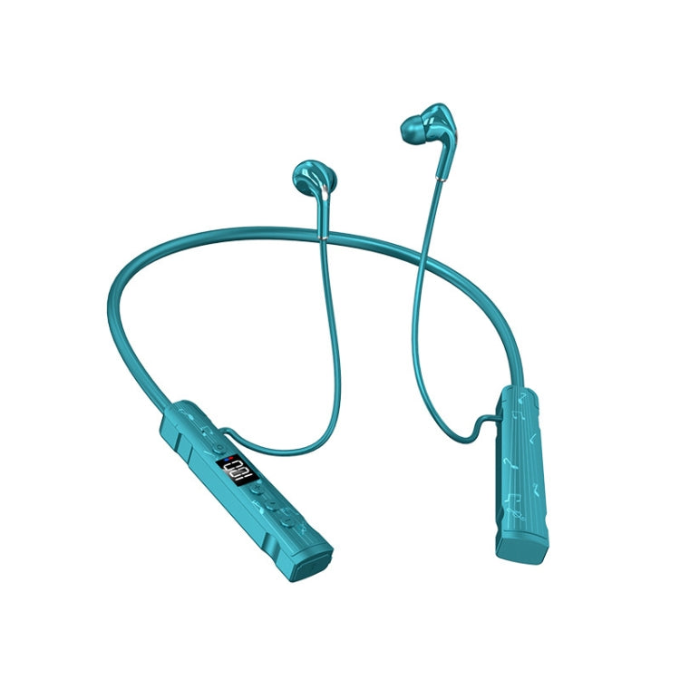 M226 Neck-Hanging In-Ear Pentatone Wired Sports Digital Display Bluetooth Earphone — Black