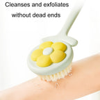 Household Bathroom Long Handle Soft Bristle Flower Shower Brush — view 6
