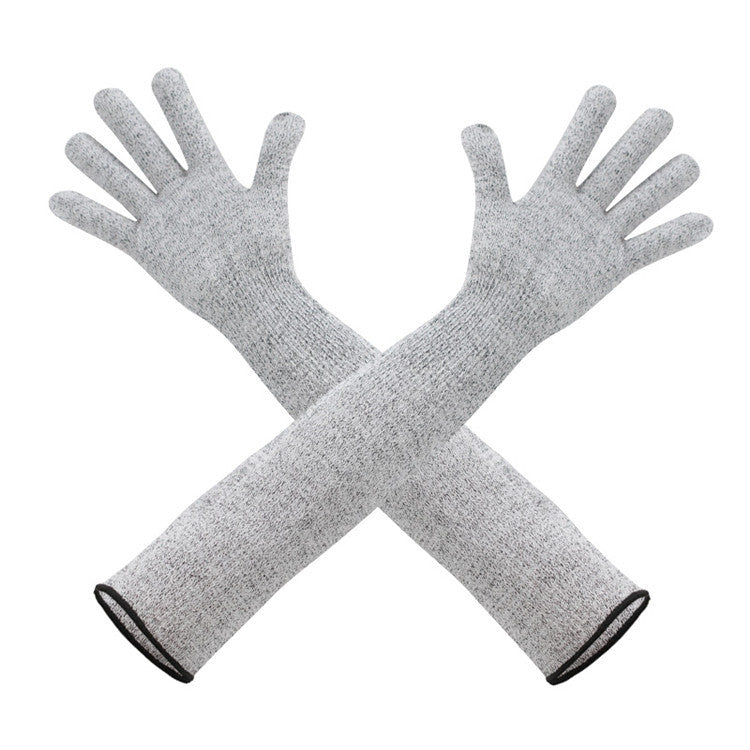 1pair Extended Anti-Cut Sleeve Gloves HPPE Anti-Scratch Arm Guard Anti-Bite Labour Gloves