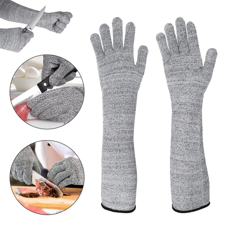 1pair Extended Anti-Cut Sleeve Gloves HPPE Anti-Scratch Arm Guard Anti-Bite Labour Gloves