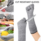 1pair Extended Anti-Cut Sleeve Gloves HPPE Anti-Scratch Arm Guard Anti-Bite Labour Gloves