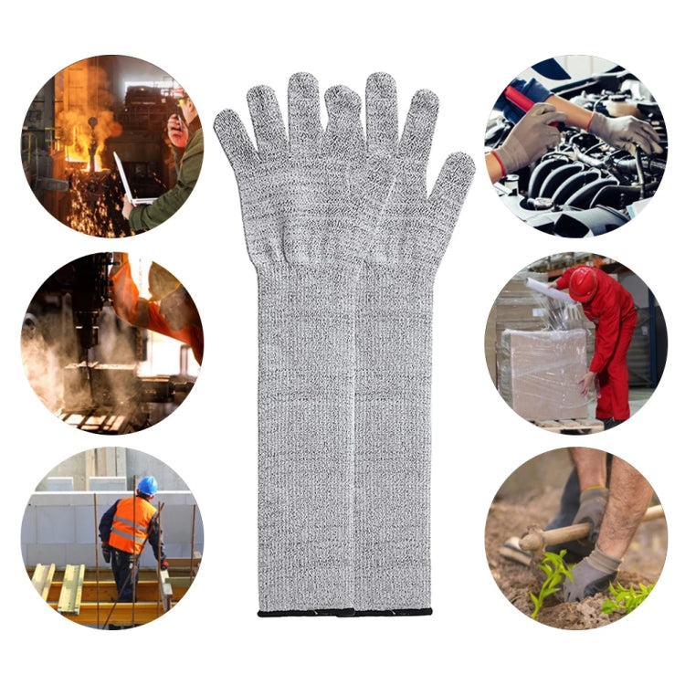 1pair Extended Anti-Cut Sleeve Gloves HPPE Anti-Scratch Arm Guard Anti-Bite Labour Gloves
