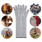 1pair Extended Anti-Cut Sleeve Gloves HPPE Anti-Scratch Arm Guard Anti-Bite Labour Gloves
