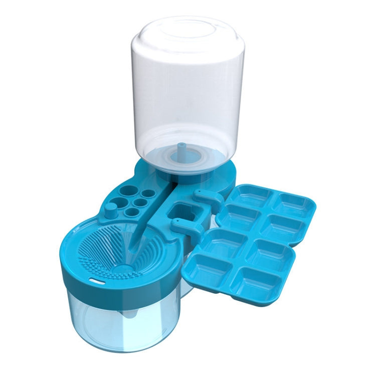 Painting Brush Washer with Drain Cleaner and Holder, 8 Palette Wells — Green