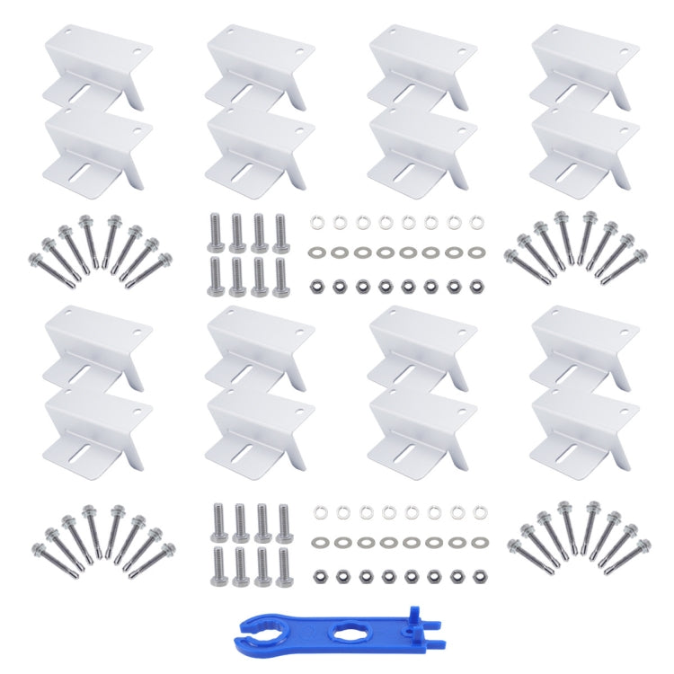 RV Yacht Solar Panel Z-Shaped Aluminum Alloy Bracket, 113pcs /Set