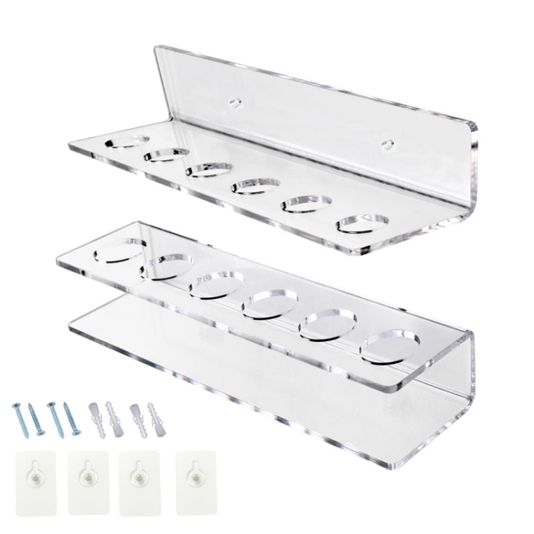 2pcs / Set Acrylic Billiard Cue Wall Mount Bracket Holds 6pcs Billiard Cues