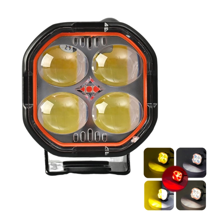 LED Motorcycle Spotlight With Red Devil Eye Spotlight High and Low Beam External Headlight