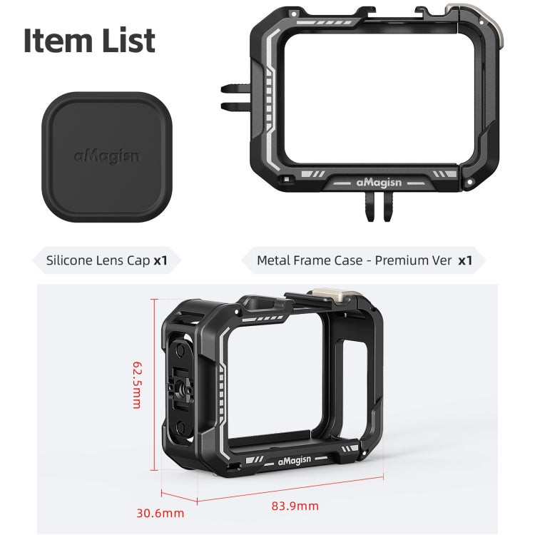 AMagisn Upgrade Ver Metal Rabbit Cage For GoPro HERO13 Black / HERO12 Black / HERO11 Black / HERO10 Black / HERO9 Black