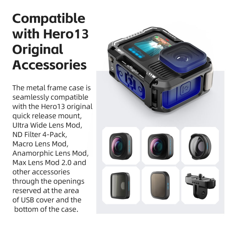 AMagisn Upgrade Ver Metal Rabbit Cage For GoPro HERO13 Black / HERO12 Black / HERO11 Black / HERO10 Black / HERO9 Black